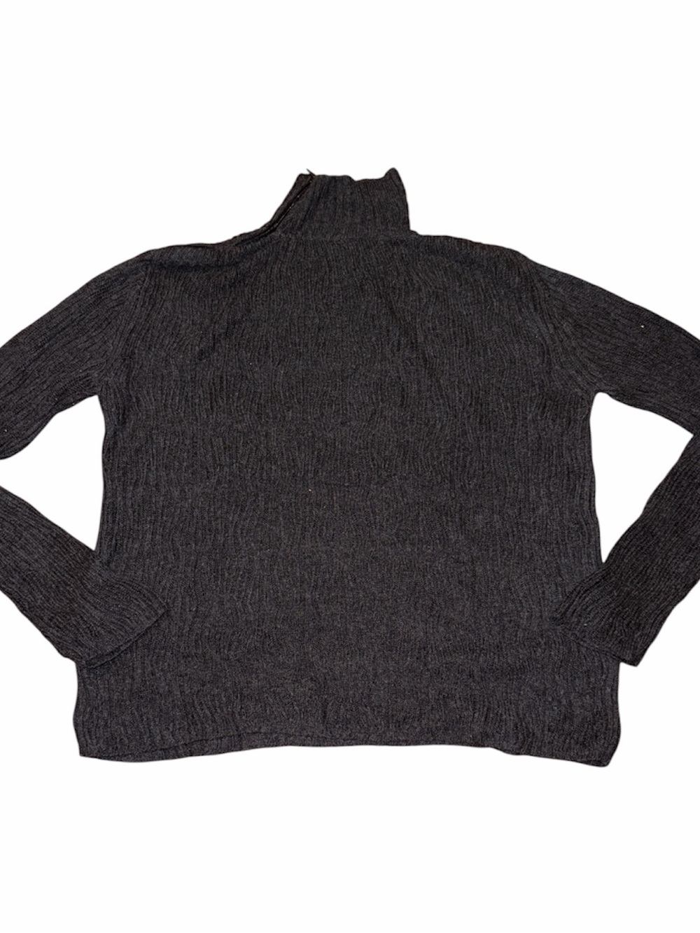 Armani Exchange Dark Charcoal Ribbed Turtleneck Sweater